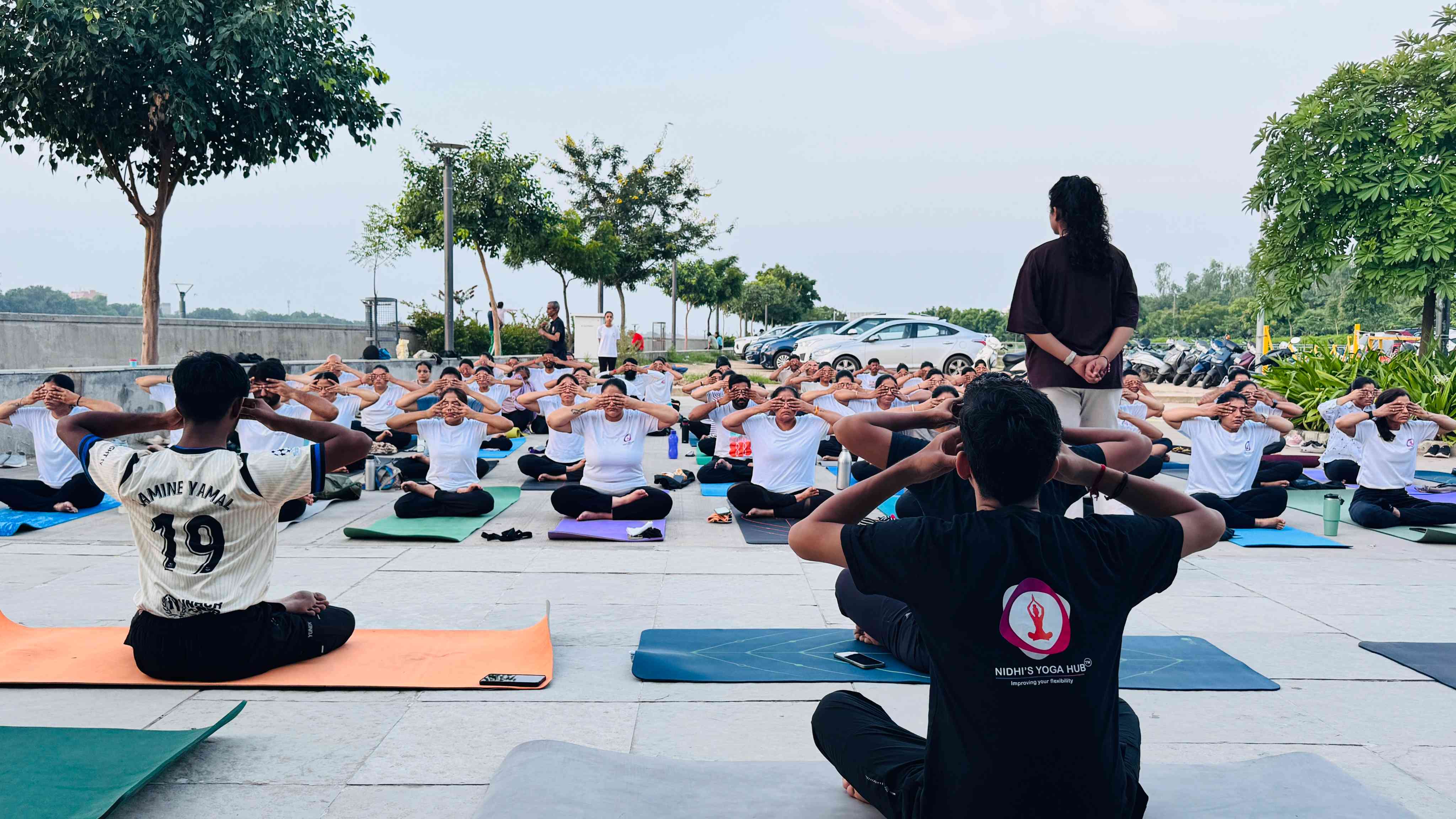 Community yoga training session at Nidhi's Yoga Hub