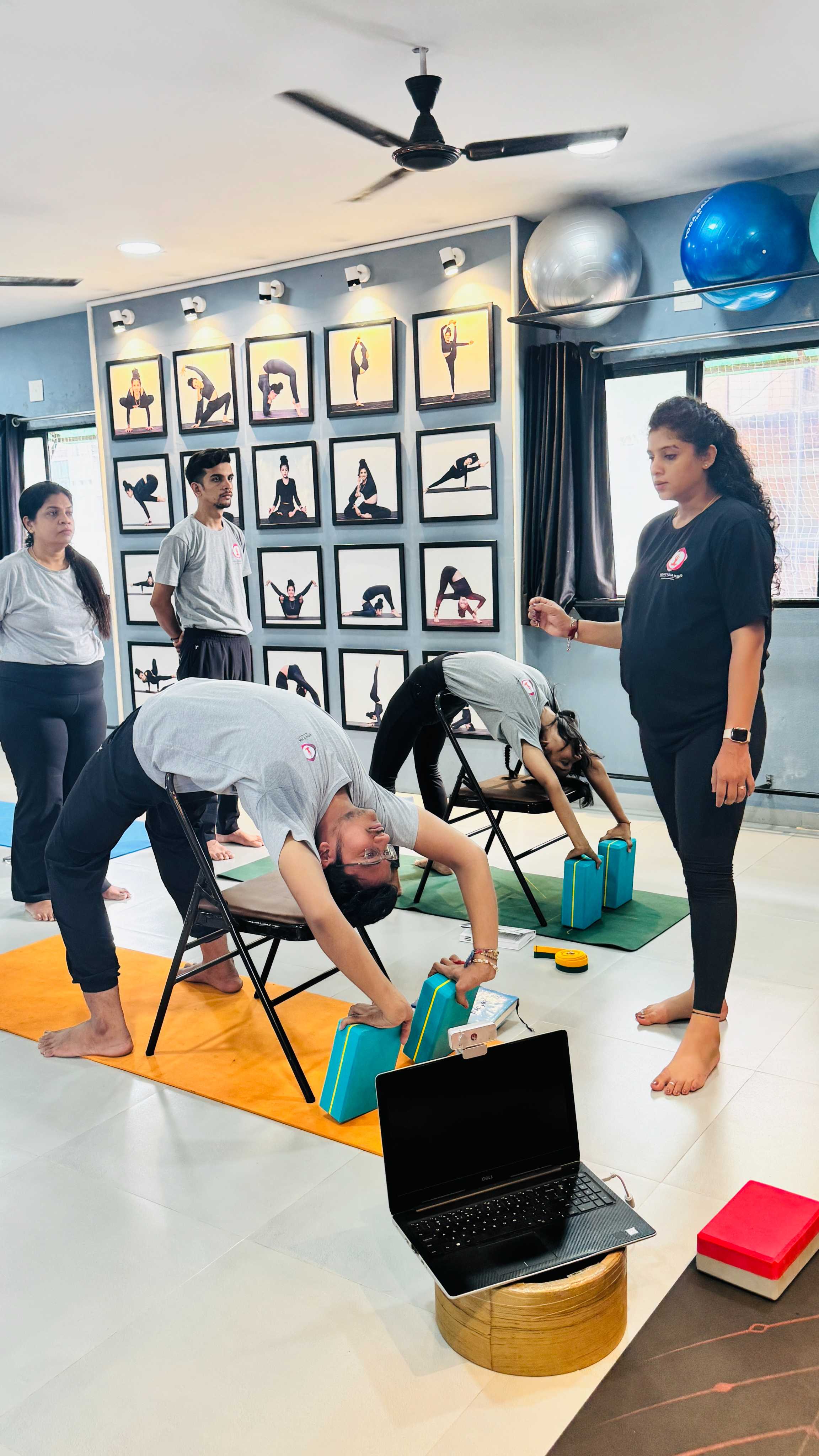 Therapeutic chair yoga session
