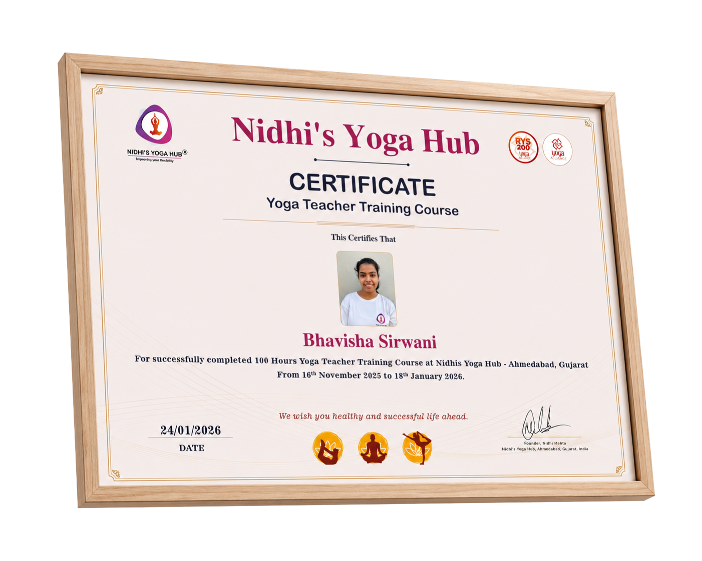 NYH Yoga Teacher Training Certificate